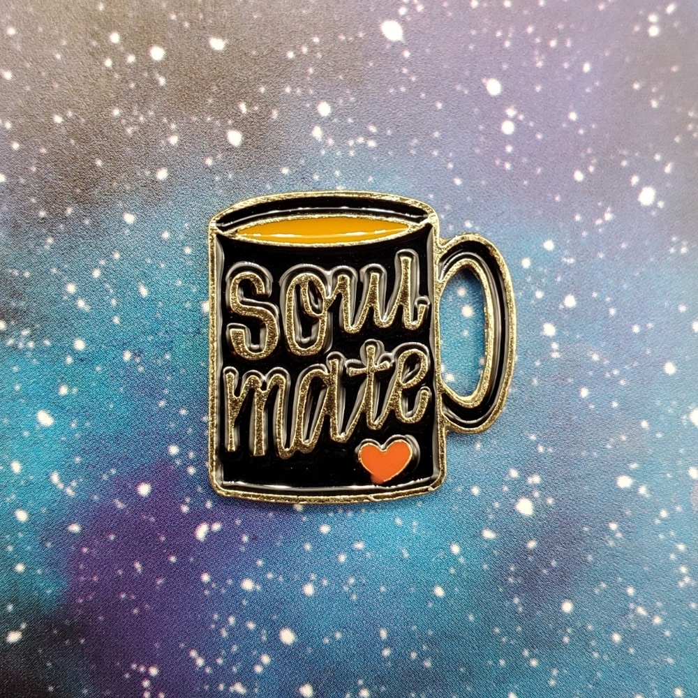 Soul Mate Coffee Enamel Pin - Picture 1 of 3